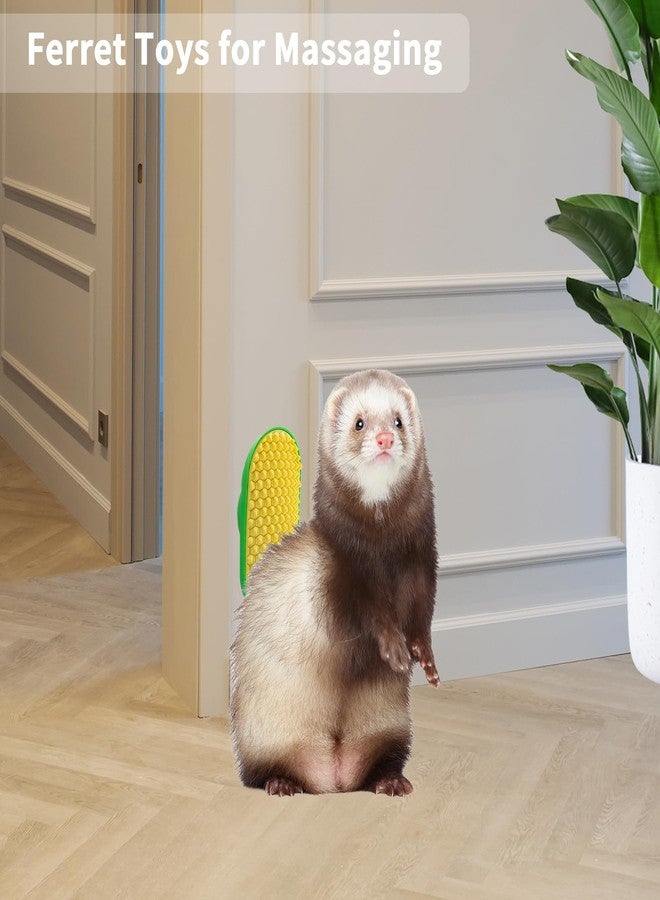 OOXYG Ferret Toys, Hay Ball for Ferret Lick, Safe Ferret Chew Enrichment Toys Teeth Cleaning Dental, Edible Ferret Wall Treats Ball, Easy to Clean - Image 3